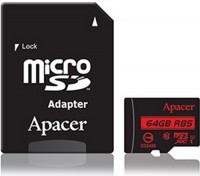 Карта памяти Apacer microSDXC UHS-I 85R 64GB сlass10 + SD adapter (AP64GMCSX10U5-R )