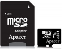 Карта памяти Apacer micro SDXC UHS-I 64GB class 10+SD (AP64GMCSX10U1-R)