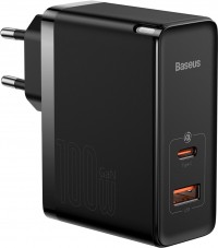 Зарядное устройство Baseus GaN5 Pro C+U 100W (CCGP090201) черный + кабель Type-C to Type-C 100W 1m