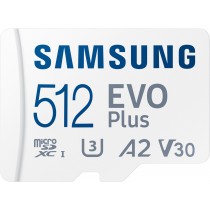 Карта памяти Samsung Evo Plus microSDXC 512GB UHS-I U3 V30 A2 + SD адаптер (MB-MC512KA/EU)
