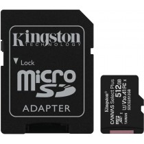 Карта памяти Kingston microSDXC 512B Canvas Select Plus Class 10 UHS-I U3 V30 A1 + SD-адаптер (SDCS2/512GB)