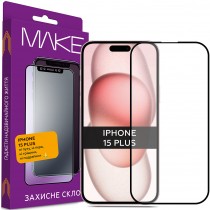 Защитное стекло MAKE FC FG черное для Apple iPhone 15 Plus