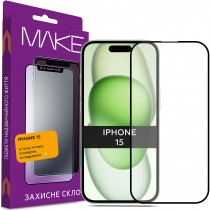 Защитное стекло MAKE FC FG черное для Apple iPhone 15