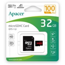 Карта памяти Apacer microSDHC UHS-I 32GB R100 V10 A1 + SD adapter (AP32GMCSH10UB-R)