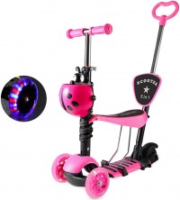 Дитячий 3-х колісний самокат Scooter 5 в 1 FYS-2864 Pink