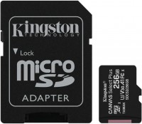 Карта памяти Kingston microSDXC 256GB Canvas Select Plus Class 10 UHS-I U3 V30 A1 + SD-адаптер (SDCS2/256GB) 