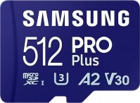 Карта пам'яті Samsung PRO Plus microSDXC 512GB UHS-I U3 V30 A2 + SD адаптер (MB-MD512SA/EU)