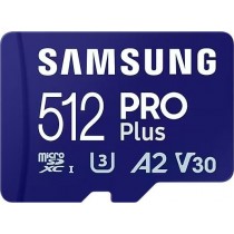 Карта пам'яті Samsung PRO Plus microSDXC 512GB UHS-I U3 V30 A2 + SD адаптер (MB-MD512SA/EU)